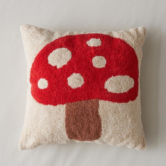 Urban Outfitters Mushroom Tufted Square Cusion Throw Pillow - Picture 4 of 4